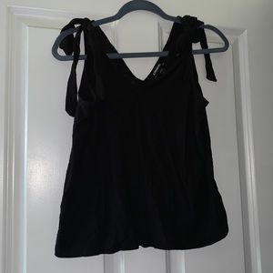 Black Express tie shoulder tank